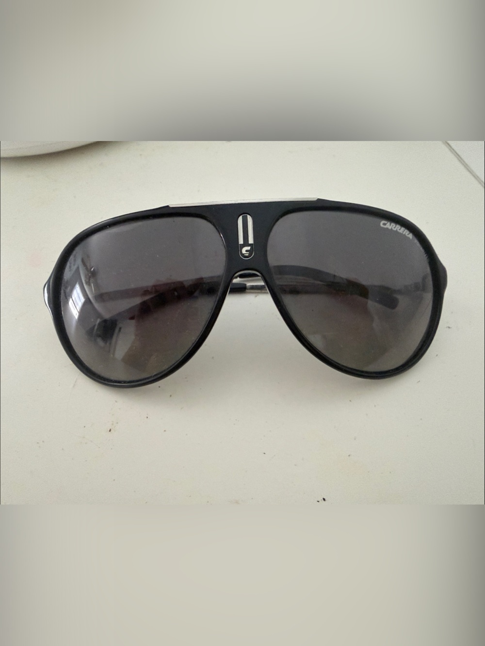 Carrera Black Aviator-Style Sunglasses with Dark Lenses